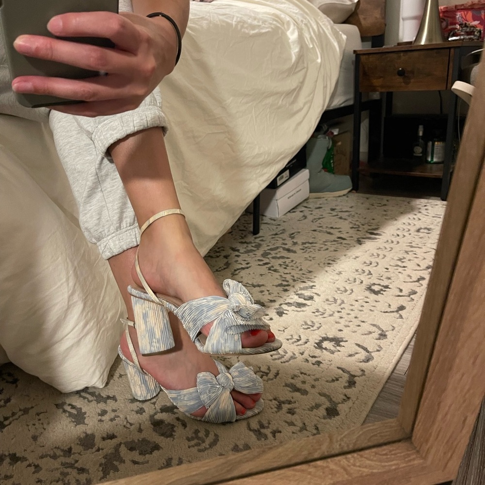 Loeffler Randall Camellia Blue Floral Bow heel